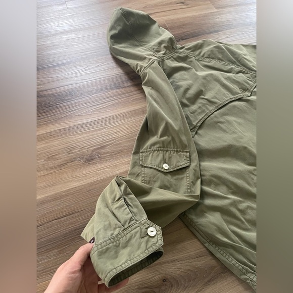Polo Ralph Lauren Khaki Green Garment-Dyed Hooded Jacket with Pockets Size Large - Picture 5 of 11